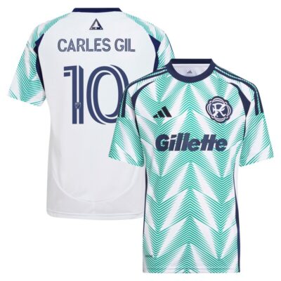 Carles Gil New England Revolution Youth 2025 Eastern White Pine x Flag of New England Replica Player Jersey - White
