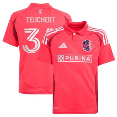 Cedric Teuchert St. Louis City SC Youth 2025 Forever CITY Red Replica Player Jersey - Pink