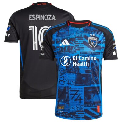 Cristian Espinoza San Jose Earthquakes 2025 Headliner Player Jersey - Black