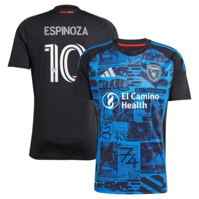 Cristian Espinoza San Jose Earthquakes 2025 Headliner Replica Player Jersey - Black