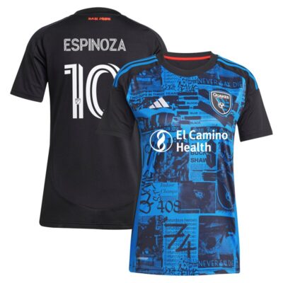 Cristian Espinoza San Jose Earthquakes Women's 2025 Headliner Replica Player Jersey - Black