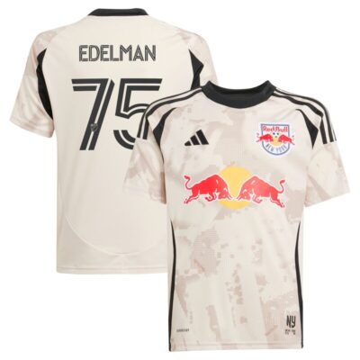 Daniel Edelman New York Red Bulls Youth 2025 Stone Kit Replica Player Jersey - Tan