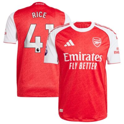 Declan Rice Arsenal 2025/26 Home Player Jersey - Red