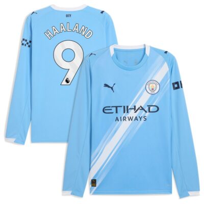 Erling Haaland Manchester City 2025/26 Home Replica Long Sleeve Player Jersey - Sky Blue