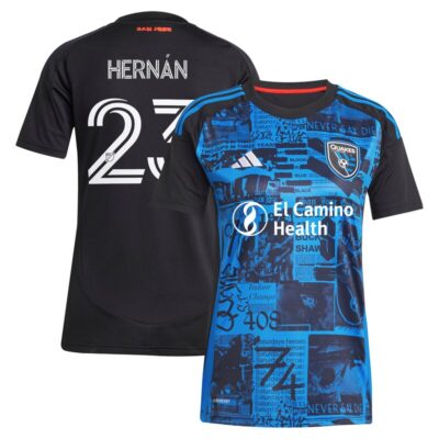 Hernan Lopez San Jose Earthquakes Women's 2025 Headliner Replica Player Jersey - Black