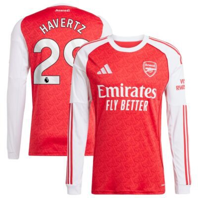 Kai Havertz Arsenal 2025/26 Home Replica Long Sleeve Player Jersey - Red