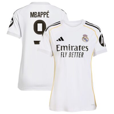 Kylian Mbappe Real Madrid Women's 2025/26 Home Replica Jersey - White