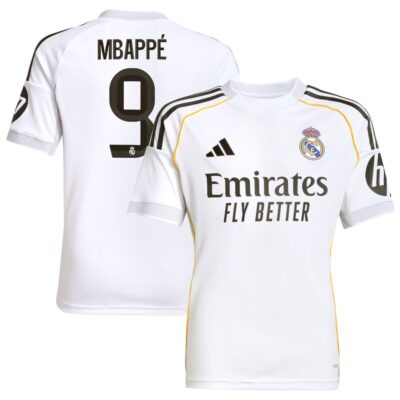 Kylian Mbappe Real Madrid Youth 2025/26 Home Replica Jersey - White