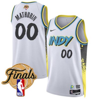 Men's Indiana Pacers 2025 Finals Swingman Jersey Stitched 24/25 City Bennedict Mathurin