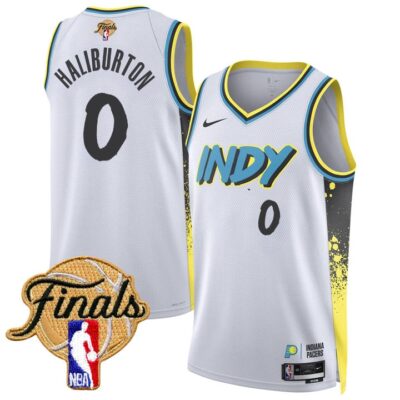 Men's Indiana Pacers 2025 Finals Swingman Jersey Stitched 24/25 City Tyrese Haliburton
