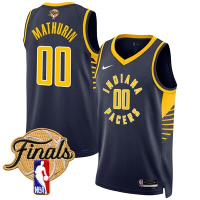 Men's Indiana Pacers 2025 Finals Swingman Jersey Stitched Icon Bennedict Mathurin