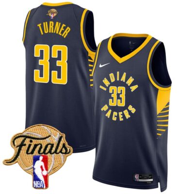 Men's Indiana Pacers 2025 Finals Swingman Jersey Stitched Icon Myles Turner