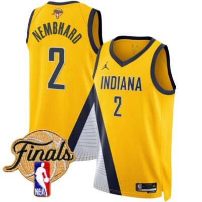 Men's Indiana Pacers 2025 Finals Swingman Jersey Stitched Statement Andrew Nembhard