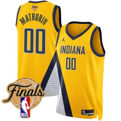 Men's Indiana Pacers 2025 Finals Swingman Jersey Stitched Statement Bennedict Mathurin