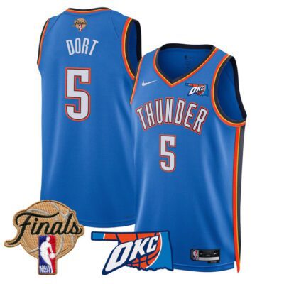 Men's Oklahoma City Thunder 2025 Finals Swingman Jersey Stitched Icon Luguentz Dort