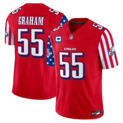 Men's Philadelphia Eagles 2025 Independence Day Vapor Limited Jersey Stitched Red Brandon Graham