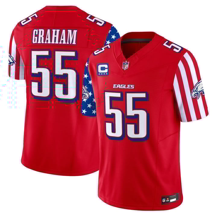 Men's Philadelphia Eagles 2025 Independence Day Vapor Limited Jersey Stitched Red Brandon Graham