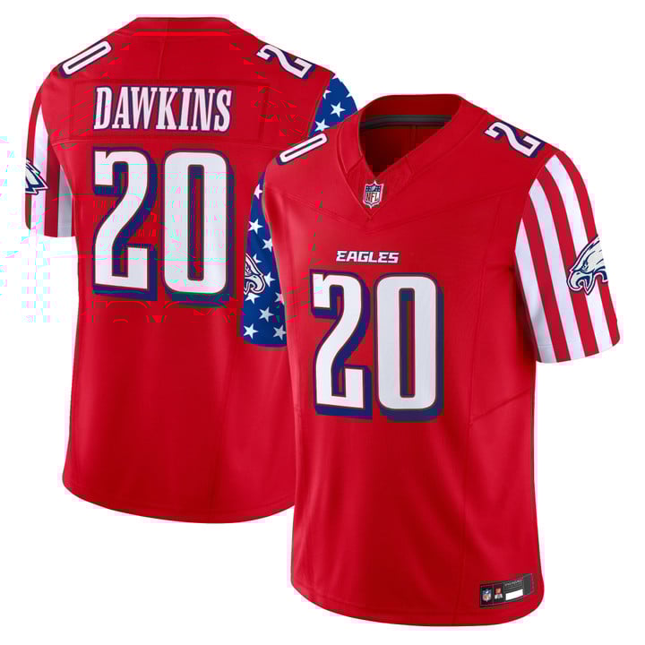 Men's Philadelphia Eagles 2025 Independence Day Vapor Limited Jersey Stitched Red Brian Dawkins