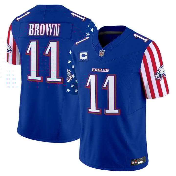 Men's Philadelphia Eagles 2025 Independence Day Vapor Limited Jersey Stitched Royal A.J. Brown