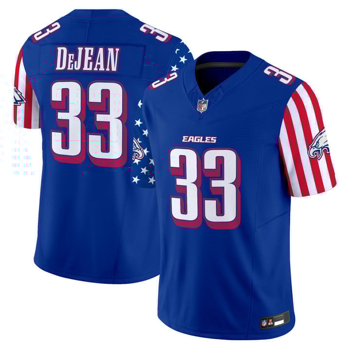 Men's Philadelphia Eagles 2025 Independence Day Vapor Limited Jersey Stitched Royal Cooper DeJean