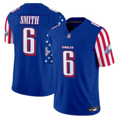 Men's Philadelphia Eagles 2025 Independence Day Vapor Limited Jersey Stitched Royal DeVonta Smith