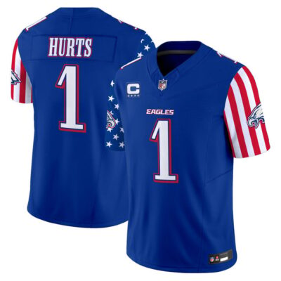 Men's Philadelphia Eagles 2025 Independence Day Vapor Limited Jersey Stitched Royal Jalen Hurts