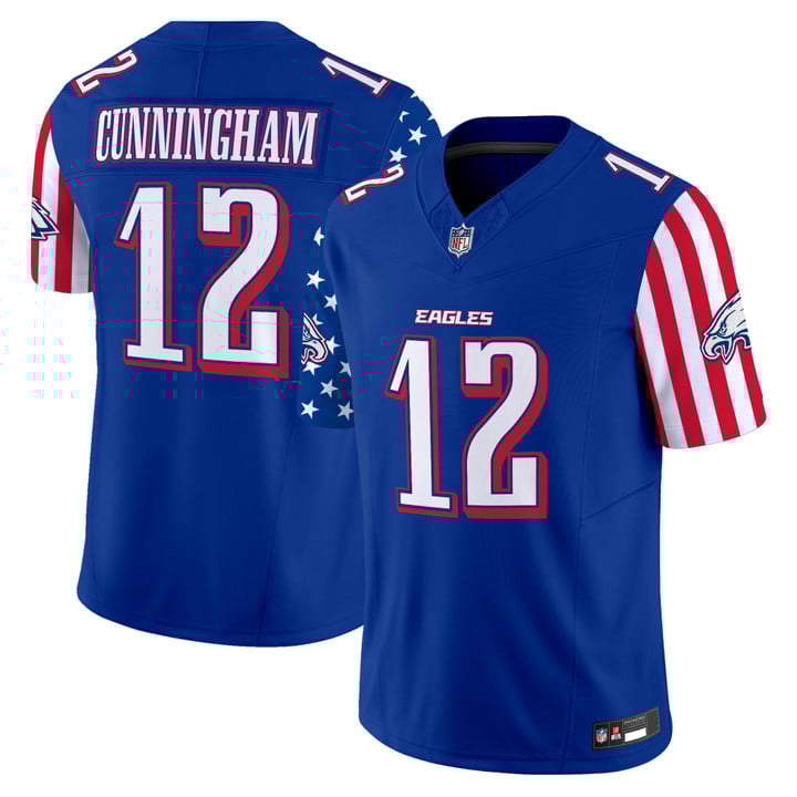 Men's Philadelphia Eagles 2025 Independence Day Vapor Limited Jersey Stitched Royal Randall Cunningham