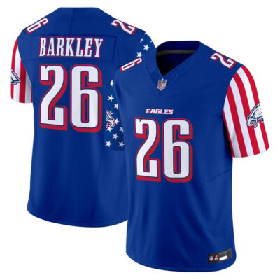Men's Philadelphia Eagles 2025 Independence Day Vapor Limited Jersey Stitched Royal Saquon Barkley