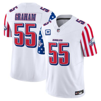 Men's Philadelphia Eagles 2025 Independence Day Vapor Limited Jersey Stitched White Brandon Graham