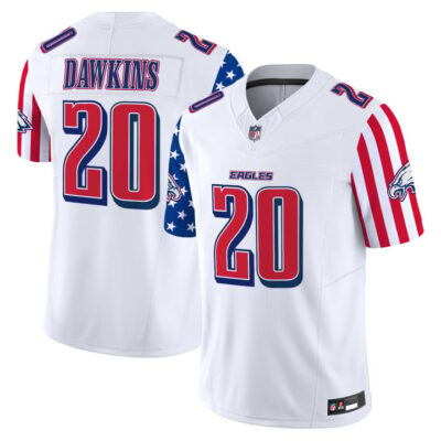 Men's Philadelphia Eagles 2025 Independence Day Vapor Limited Jersey Stitched White Brian Dawkins