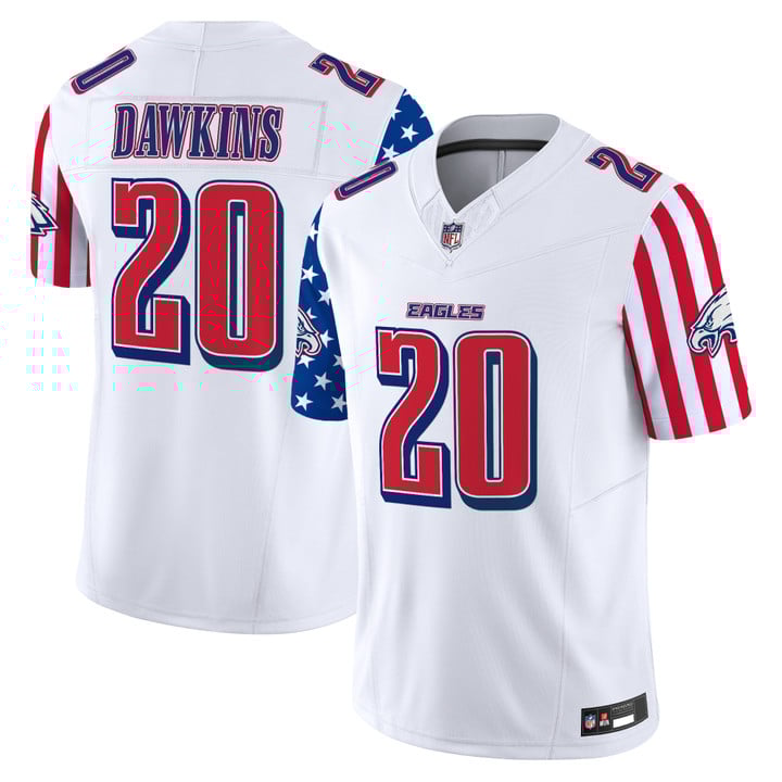 Men's Philadelphia Eagles 2025 Independence Day Vapor Limited Jersey Stitched White Brian Dawkins