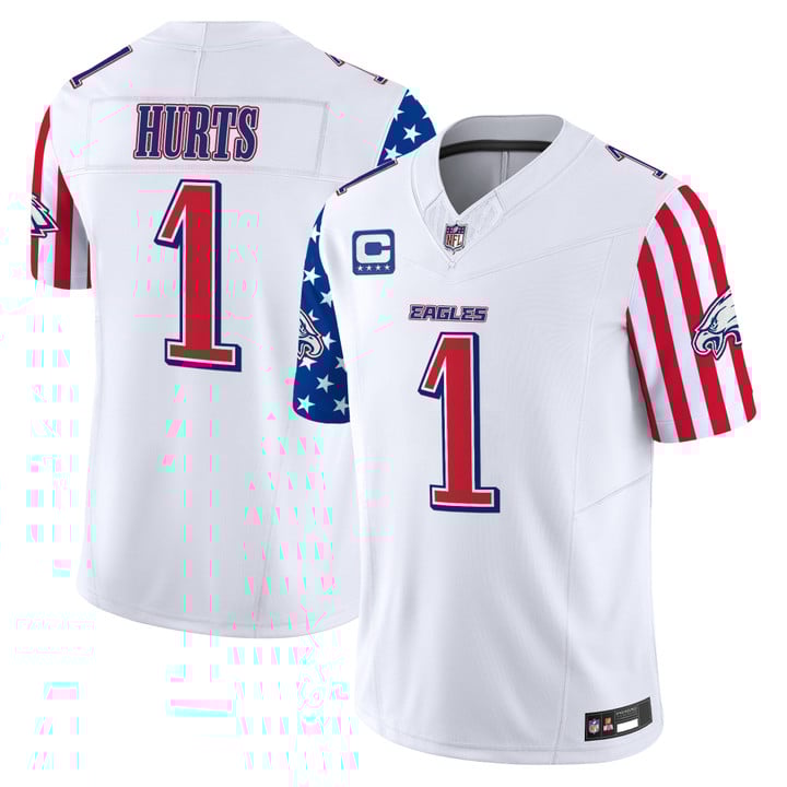 Men's Philadelphia Eagles 2025 Independence Day Vapor Limited Jersey Stitched White Jalen Hurts
