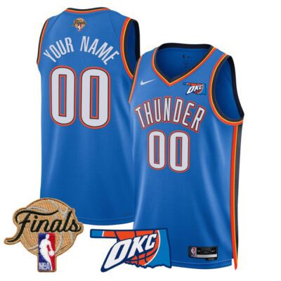 Oklahoma City Thunder 2025 Finals Swingman Custom Jersey Stitched Icon