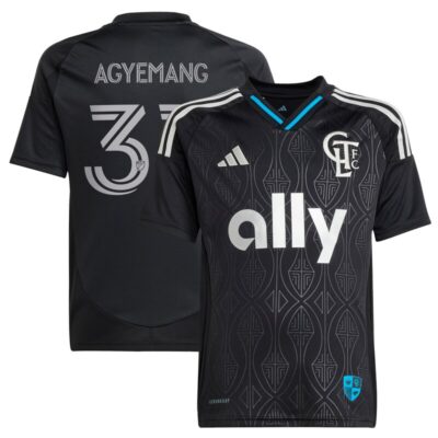 Patrick Agyemang Charlotte FC Youth 2025 Fortress Kit Replica Player Jersey - Black