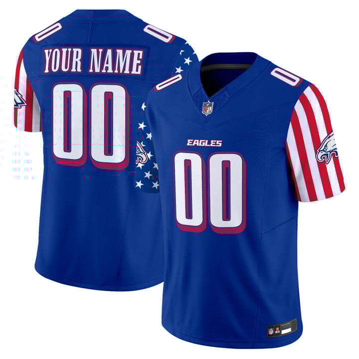 Philadelphia Eagles 2025 Independence Day Vapor Limited Custom Jersey Stitched Royal