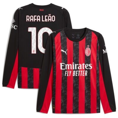 Rafael Leao AC Milan 2025/26 Home Replica Long Sleeve Player Jersey - Red