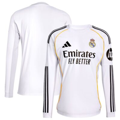 Real Madrid 2025/26 Home Replica Long Sleeve Jersey - White