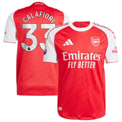 Riccardo Calafiori Arsenal 2025/26 Home Player Jersey - Red