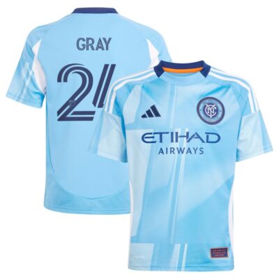 Tayvon Gray New York City FC Youth 2025 The Excelsior Kit Replica Player Jersey - Light Blue