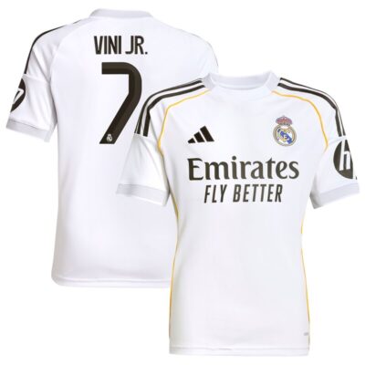 Vini Jr. Real Madrid Youth 2025/26 Home Replica Jersey - White