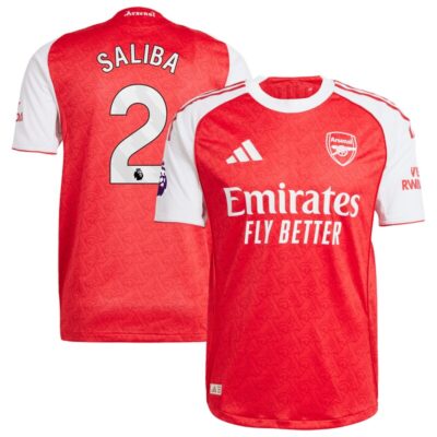 William Saliba Arsenal 2025/26 Home Player Jersey - Red
