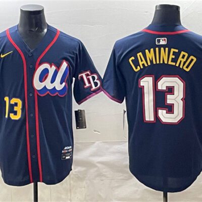 American League #13 Junior Caminero Navy 2025 All-Star Edition Limited Stitched Baseball Jersey