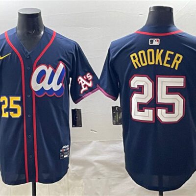 American League #25 Brent Rooker Navy 2025 All-Star Edition Limited Stitched Baseball Jersey