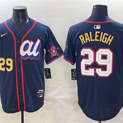 American League #29 Cal Raleigh Navy 2025 All-Star Edition V2 Limited Stitched Baseball Jersey
