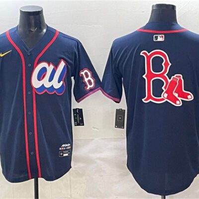 American League Boston Red Sox Team Big Logo Navy 2025 All-Star Edition Limited Stitched Baseball Jersey