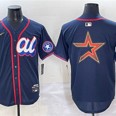 American League Houston Astros Team Big Logo Navy 2025 All-Star Edition Limited Stitched Baseball Jersey