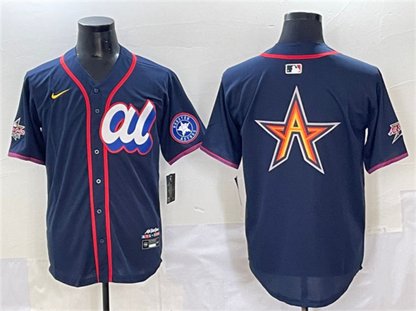 American League Houston Astros Team Big Logo Navy 2025 All-Star Edition Limited Stitched Baseball Jersey