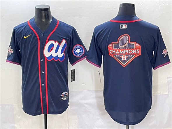 American League Houston Astros Team Big Logo Navy 2025 All-Star Edition Limited Stitched Baseball Jersey