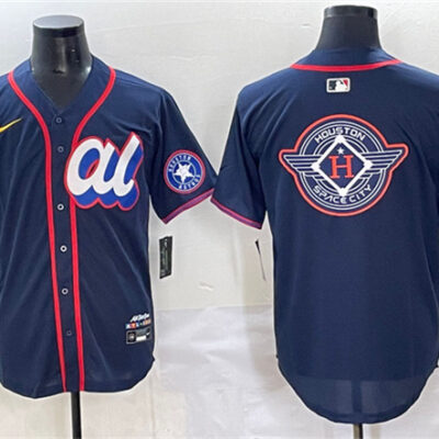American League Houston Astros Team Big Logo Navy 2025 All-Star Edition Limited Stitched Baseball Jersey