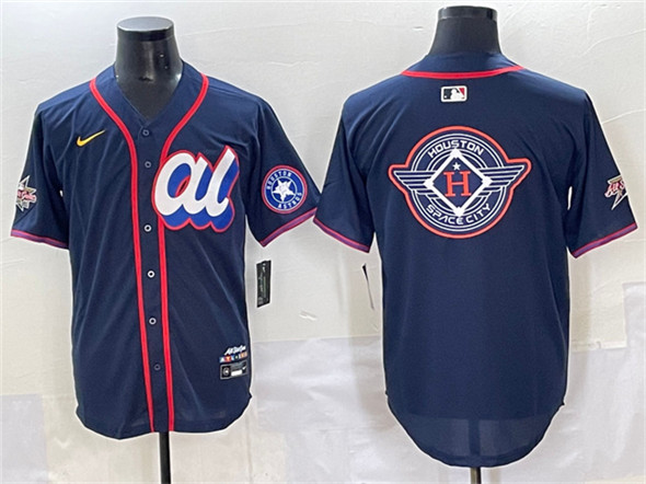 American League Houston Astros Team Big Logo Navy 2025 All-Star Edition Limited Stitched Baseball Jersey